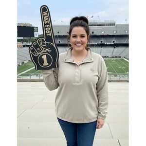 Weatherproof Beige Wake Forest Univ Snap Front Pullover Jacket Womens Size Large